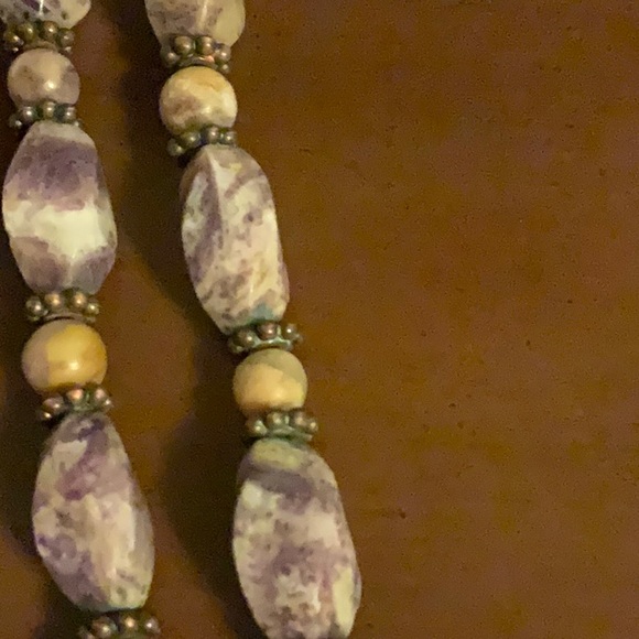 Lavender Stone Necklace and earrings - Picture 3 of 6
